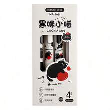 Hộp 4 bút bi nhiệt xóa được hình mèo dễ thương, thiết kế tiện dụng cho học sinh, mực xanh và đen có thể xóa được. - A - Xem 10