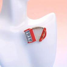 Vintage Casual Accordion Brooch Neutral Enamel Pin Party Accessories Gifts - 彩色 - 查看 1