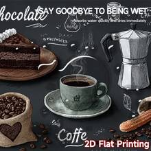 1pc 2D Coffee Heat-Resistant Anti-Slip Top Measurement Cover, Scratch-Resistant Rubber Protective Mat. Can Be Used As A Coffee Protective Mat, Quick-Drying Rubber Anti-Slip Protective Mat, Perfect For Coffee Bars, Home Use, Stylish Anti-Slip Scratch-Resistant, Perfect For Tabletop Gatherings. - Multicolor - View 8