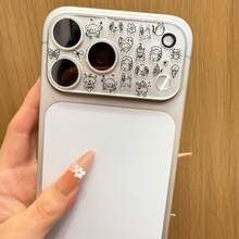 Smiling Samye Line Puppy Stickers+Transparent Lens Film, Advanced Relief 3D Stickers, Compatible With Apple 17 Promax, 17 Pro,18Pro,18Promax Cute Transparent, Star Cherry, Stickers - Love Puppy - View 4