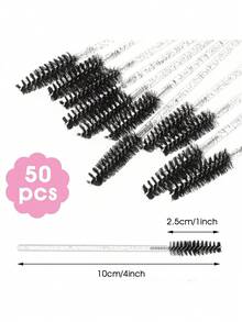 Bộ 100 cọ chải mi dùng một lần màu đen, dụng cụ uốn mi pha lê, lược chải mi lấp lấp lánh, bộ dụng cụ trang điểm mini - Nhiều màu - Xem 3
