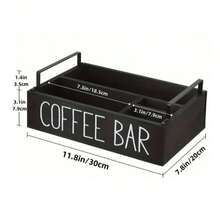 1 件复古木质咖啡吧收纳架，台面咖啡胶囊架，桌面咖啡茶调味品收纳盒，农舍风格咖啡配件收纳盒，吧台装饰，家居收纳，返校季房间装饰 - 彩色 - 查看 10