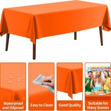 3/1 Pack/Disposable Plastic Tablecloth 54 Inches X 108 Inches, Premium PEVA Party Tablecloth Fits 6 To 8 Ft Tables, Suitable For Indoor Or Outdoor Party, Birthday, Wedding, Valentine's Day, Engagement, Anniversary, Buffet (Red) - Red - View 27