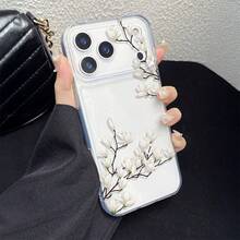 1 ốp lưng TPU mềm trong suốt chống sốc với họa tiết hoa mộc lan được sơn UV, phù hợp với 7/8/7PLUS/8PLUS/X/XS/XR/XSMAX/11/11PRO/11PROMAX/12/12PRO/12PROMAX/12MINI/13/13PRO/13PROMAX/13MINI/14/14PRO/14PROMAX/14PLUS/15/15PRO/15PROMAX/15PLUS/16/16pro/16promax/16PLUS/17/17pro/17promax/AIR - Nhiều màu - Xem 1