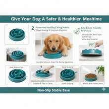 Dog Slow Feeder Bowl Non-Slip Durable -Friendly PP Plastic Medium Size Length 8.07 In Height 2.28 In 30 US Fluid Ounces Of Food Or  Puzzle Bowl Anti-Gul Bowl - 如圖所示 - 查看 4