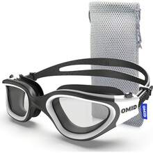 P2 Lite Comfort Swim Goggles For Adults And Youth – Anti-Fog, Lightweight & Secure Fit - A1--brightlensblackwhiteframe - View 4