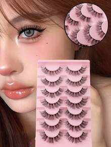 7对凌乱卷翘的人造假睫毛，全多层3D欧美网红假睫毛 - 查看 2
