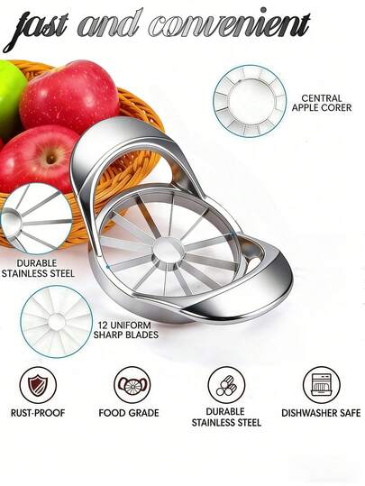 1/2/3 قطع قاطع تفاح من الفولاذ المقاوم للصدأ، مقشرة فاكهة مطبخية، قاطع فاكهة إبداعي، قاطع وقاشر فاكهة سريع وسهل الاستخدام - متوافق تمامًا مع التفاح والخوخ والكمثرى وغيرها من الفواكه. مقسم، مقشر، قاشر، قاطع فاكهة متعدد الوظائف، أداة قطع فاكهة قابلة لإعادة الاستخدام في المطبخ.