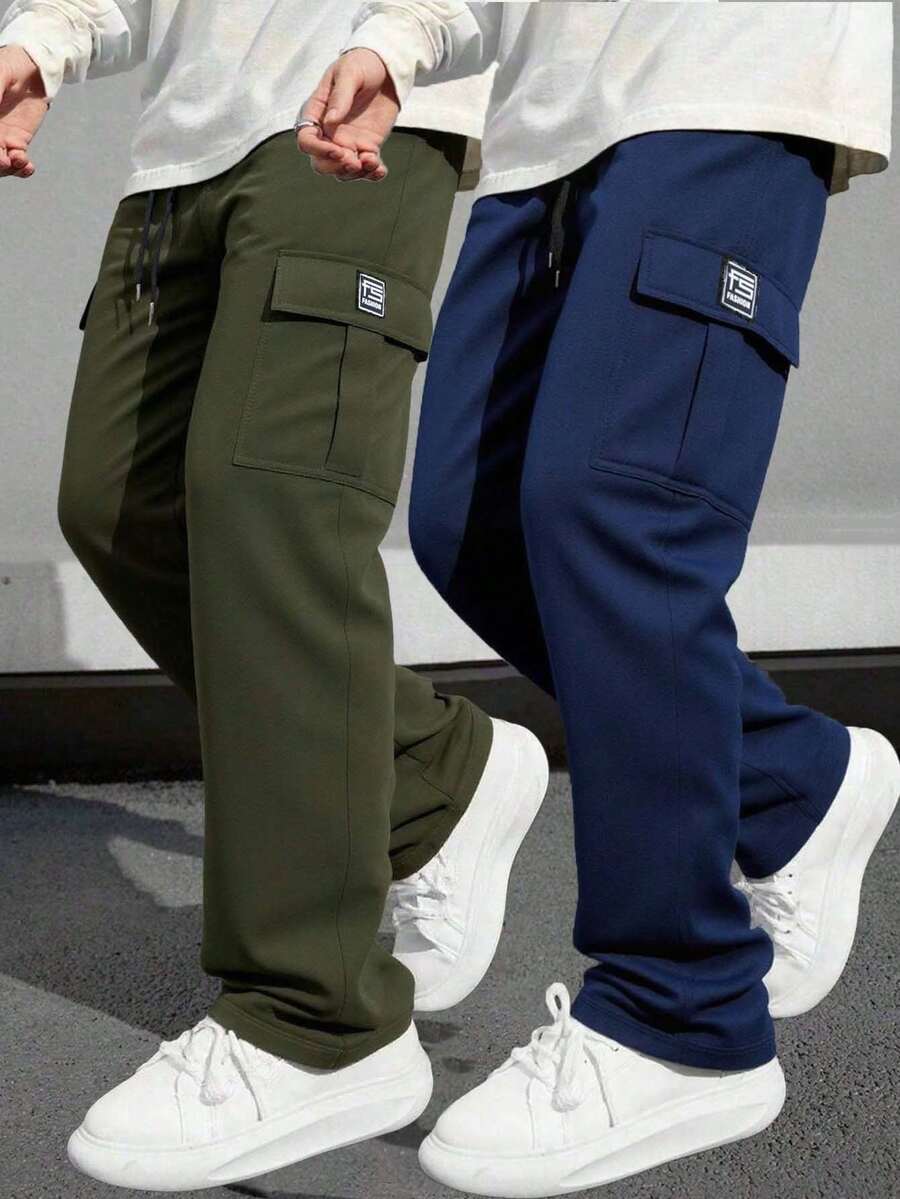 复古宽松直筒休闲裤，黑色多口袋工装裤，轻便舒适，适合春秋季穿着，日常、户外、运动、健身、慢跑、徒步旅行皆宜。