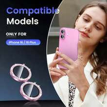 兼容苹果 17 Pro Max/17 Pro/17 Air/17 E/16 E/16 Pro Max/15/13/14 Pro Max/14 Plus/11 Pro Max/12 Mini,带金属摄像头镜头保护罩,9H 硬化金属环,高清透明,防刮花 - 深藍 - 查看 3