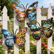 1pc, Large 14.96 Inch Iron Butterfly Wall Decor, Handmade Iron Butterfly Craft Suitable For Outdoor Wall, Garden, Yard, Garage Door, Fence, Balcony, Patio And Park Decoration, No Electricity Required And Reusable, Perfect Gift For Butterfly Lovers - A - View 3