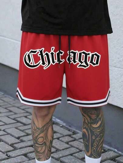 夏季新款男士运动短裤，休闲健身短裤，针织面料，男友风印花，男士健身服，抽绳腰带，篮球短裤，弹力轻便运动裤，适合篮球、棒球、健身、跑步、训练、运动、户外活动