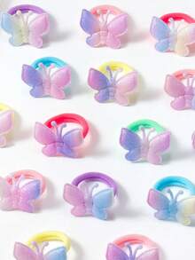 10 pièces Chouchous à oreilles de lapin en tissu 3D de couleur Maillard, jolies attaches de cheveux élastiques à fleurs, doux pour les cheveux, accessoires de cheveux quotidiens et de fête pour filles - Multicolore - Voir 10