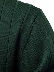Men's Vintage Coin Pattern Cardigan Jacket, Suitable For Autumn/Winter, Can Be Worn With Suit And Shirt - Dark Green - View 5