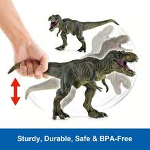 6PCS Large Solid Plastics Durable Dinosaur Toys Set For Kids Ages 3-12 Years Old, Realistic-Looking  Dino T-Rex Carnotaurus, Blue Velociraptor, Mosasaurus Toy, Preschool Dinosaur Learning Toys,  Perfect Party Favors Birthday Imaginative Play Gifts For Boys Girls Children, Preschool Counting - 彩色 - 查看 2