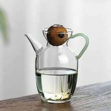 300毫升高硼硅玻璃茶壶套装，耐热家用茶具，微波炉适用茶壶，带滤网和茶盘 - 彩色 - 查看 3