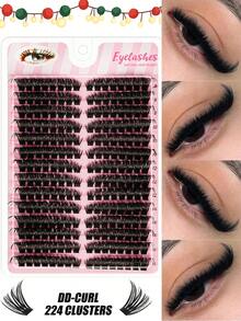 224pcs Eyelash Extension DIY Kit | 10+ Styles, Includes Lashes, Tweezers, Brush & Tools, Beginner-Friendly, Easy Home Use, Complete Starter Set: Fake Lashes, Glue, Remover & Accessories, Salon-Quality DIY Lash Extension For Home Use - Faux Mink Lashes For Professional Look, Suitable For Beginners, Ultimate DIY Beauty Home Kit - Black - View 2