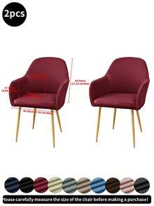 1pc/2pcs/4pcs/6pcs Solid Color New Curved Milk Silk Chair Cover, High Elastic Splash-Proof Dust-Proof Decorative Full Chair Slipcover, Suitable For Hotel, Living Room, Study, Dining Room, Daily Use, Light Mocha, Black, Light Gray - Multicolor - View 35