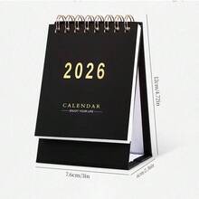 1 pezzo Calendario da scrivania compatto minimalista Morandi 2026, calendario da scrivania portatile in colore solido con design in lamina d'oro, calendario accademico da luglio 2025 a dicembre 2026, calendario da tavolo pieghevole piccolo e semplice, materiale in carta resistente, ornamento da scrivania multifunzionale per pianificazione quotidiana per casa, ufficio e scuola - Multicolore - Visualizzare 11