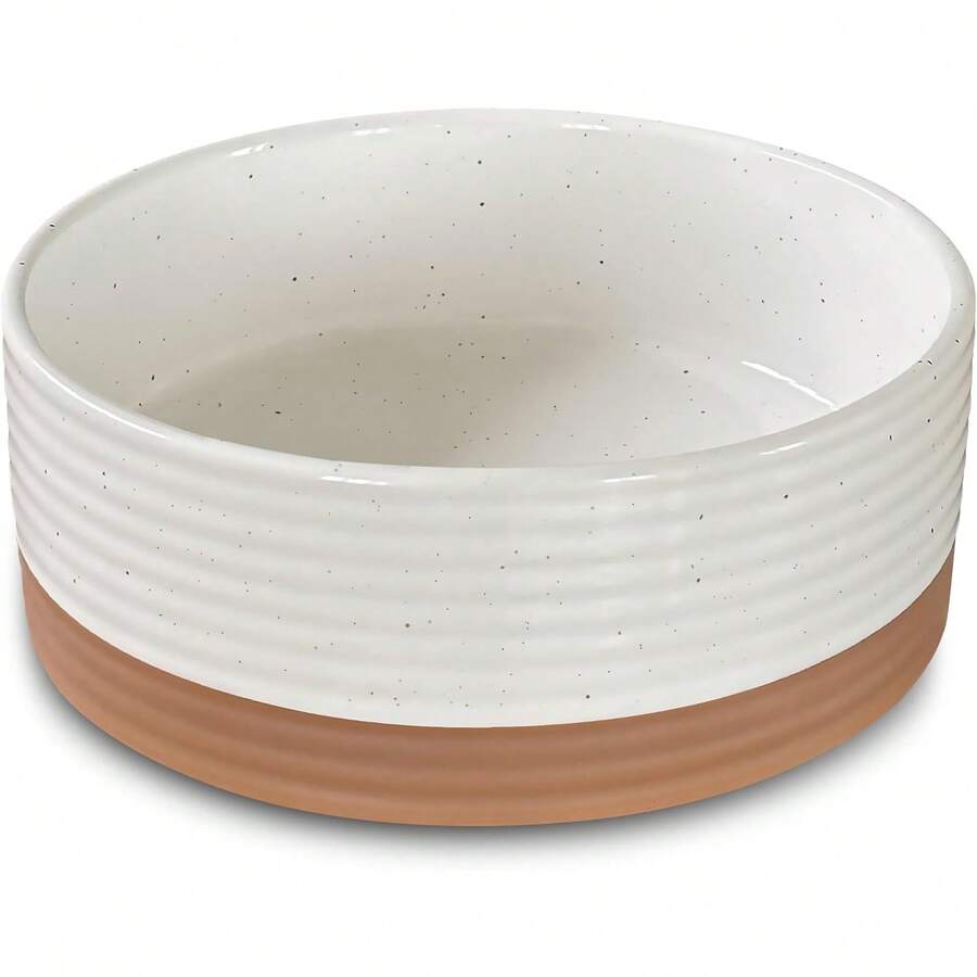 Mora Ceramic Pet Bowl Size Medium - Food/Water Dish For Large Puppies, Cats, Retrievers, Medium Sized Dogs, Ect. 28oz Or 4 Cups - Basic Bowls For Your Dog Or Cat, Mix And Match For A Set - Vanilla - 燕麥 - 查看 1