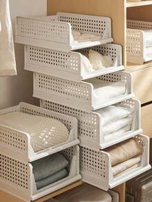 Kệ đựng quần áo gấp gọn, hộp đựng đồ kiểu ngăn kéo, kệ nhựa xếp chồng, kệ tiết kiệm không gian cho gia đình, thích hợp cho tủ quần áo, phòng ngủ, nhà ở, ký túc xá. - Nhiều màu - Xem 4
