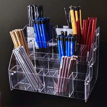 Giá đỡ trưng bày cọ trang điểm, bút chì, bút bi bằng acrylic trong suốt, thích hợp cho trường học, nhà cửa, văn phòng và tiệm làm đẹp. - Nhiều màu - Xem 9