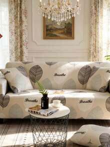 1 bộ bọc ghế sofa co giãn toàn bộ, họa tiết lá cây, kiểu dáng hiện đại, chất liệu polyester, có thể giặt máy, bảo vệ ghế sofa khỏi bụi bẩn. - trắng - Xem 6