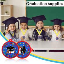 10pcs Preschool Children's Graduation Medals With Yellow Lanyards, 2 Inches, Suitable For Student Graduation Party Supplies - Multicolor - View 10