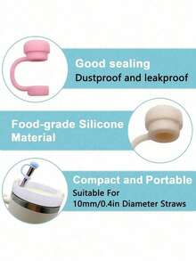 3pcs Accessories Fit For 30-40oz Cups, 1pc Reusable 10mm Silicone Flower Straw Sleeve, 1pc Silicone Anti-Leak Anti-Splash Anti-Dust Straw Lid Cap, 1pc Silicone Cup Bottom Protector, Cup Accessories, Holiday Party Gift - Multicolor - View 4