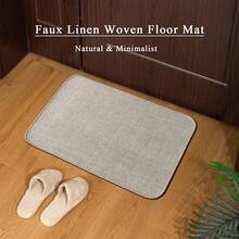 1pc Beige Linen Rug, Modern Minimalist Solid Color Linen Carpet, Multi-Scene Versatile Mat | Simple , Easy To Clean And Maintain. Minimalist And Elegant | Easy To Clean, Enhances Entryway Ambiance. - Beige - View 16