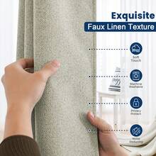 Rèm cửa tự dính cản sáng cho phòng ngủ và phòng khách, không cần khoan, cách nhiệt và chống tia UV, 1 tấm. - Màu Khaki - Xem 2