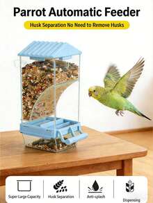 房屋造型自动喂鸟器 - 谷壳分离，大容量，适用于虎皮鹦鹉、爱情鸟 - A/房屋結構 - 查看 1