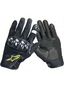Alpinestars SMX-1 AIR V2 摩托车手套，超细纤维皮革碳纤维材质，骑行摩托车手套，越野摩托车手套，自行车手套，透气防护耐磨触屏手套，男女通用 - 綠色 - 查看 13