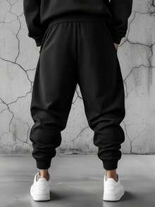 Android-18 Graphic Print Pants With Pocket,The Best Gift,Comfortable To Wear,Pantalones De Hombre,Unisex Anime Pants,Baggy Sweatpants,Baggy Sweats,Pans Hombre,Ropa De Hombre,Men's Sweatpants,Men's Trousers,Sports Bottoms - 黑色 - 查看 3