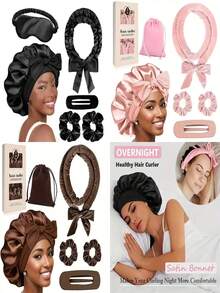 4pcs No-Heat Butterfly Curling Rods - Velvet No-Heat Curling, Curling Rod Heads, No Need To Heat Overnight Curling, Hair Styling Set, Hair Tool Kit, Hair Accessory - Multicolor - View 1