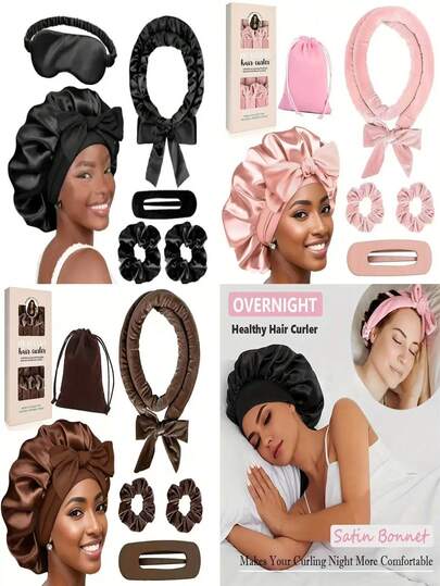 4pcs No-Heat Butterfly Curling Rods - Velvet No-Heat Curling, Curling Rod Heads, No Need To Heat Overnight Curling, Hair Styling Set, Hair Tool Kit, Hair Accessory