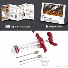 Ofargo Meat Marinade Injector Syringe Kit, 1oz BBQ Flavor Injector With 2 Stainless Steel Needles, Leakproof Plastic Meat Injector For Turkey, Chicken, Beef & Grill Smoking, Red - Red - View 6