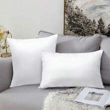 1 Cojín cuadrado blanco para sofá - Un cojín decorativo de sofá de moda, hecho de tela de poliéster suave con textura esponjosa, adecuado para camas y sofás, que agrega comodidad y estilo moderno, cojín decorativo - Blanco - Ver 7