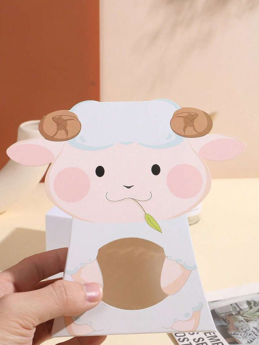24/12PCS Creative Lamb Shaped Gift Box, Eid Al Adha Gift Packaging Box, For Gulbang,Birthday Party Snack Packaging Box, Accompanied By Hand Gift Box