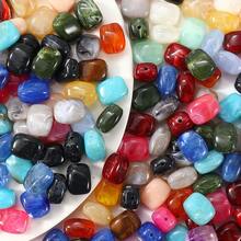 30 piezas de 13*10mm Cuentas sueltas asimétricas de aspecto de piedra acrílica de color mezclado, para hacer pulseras, collares, aretes, cadenas de teléfono, joyería y accesorios de manualidades de moda - perlas atenuadoras - Ver 6
