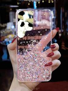 Ốp lưng điện thoại mềm mại, sang trọng, đính đá 3D hình trái tim, tráng gương, tương thích với Samsung Galaxy S25 Ultra S24 Ultra S23 S22 Ultra S25 Plus S24 S23. - Hồng - Xem 5