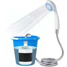 Esta ducha portátil para exteriores, con puerto USB recargable integrado y boquilla ajustable, es perfecta para acampar, hacer senderismo, ir de mochilero, disfrutar de la playa e incluso bañar a tus mascotas. Ligera y resistente, es un accesorio imprescindible para los mochileros. Su robusta construcción, diseño compacto y calidad superior la convierten en la opción ideal para viajar. - Blanco - Ver 1