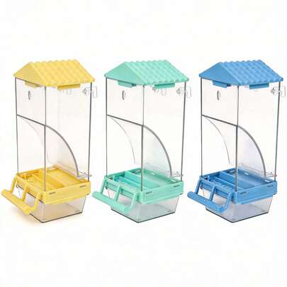 House Shaped Automatic Bird Feeder - Husk Separation, Large Capacity For Parakeets, Lovebirds