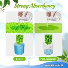 Bộ 4 miếng lau nhà bằng sợi microfiber tái sử dụng - Miếng lau thay thế có thể giặt máy, tương thích với các loại máy hút bụi phổ biến, lý tưởng cho sàn phòng khách, phòng ngủ, phòng tắm và nhà bếp - Miếng lau thay thế dệt kim thấm hút cao. - A - Xem 9