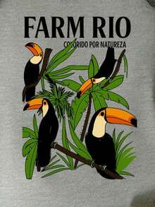 Women's Colorful By Nature Personalized T-Shirt 100% Cotton Women's Blouse Stylish Brazil 100% Cotton Stylish Promotion Brazilian Toucans - 灰色 - 查看 3