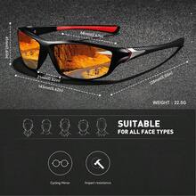 Unisex Fashion Sports Glasses, Classic Retro Plaid Pattern, Neutral Style, Tropical Beach Vacation Vibe, Shiny Material, Men's Classic Casual Retro Motorcycle Driving - F23-3B - View 9