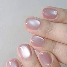 24Pcs Pink Short Square Press-On Nail Kit, With Glitter Effect, Full Cover Solid Color Fake Nails, Includes Jelly Glue And Nail File, Suitable For Women And Girls, 3D False Nails, Colored Nails, Removable Wear, Suitable For Festivals, Events, And Parties. Nail Supplies - Multicolor - View 7
