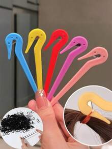 100/5/1pc Portable Hair Tie Remover, Hair Tie Cutter, Non-Damaging Hair Band Remover, Disposable Hair Tie Unlocking Tool - Multicolor - View 8