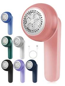 Máy hút bụi điện sạc lại, thiết kế 6 lưỡi, thích hợp để loại bỏ xơ vải trên quần áo, đồ nội thất, áo len, ghế sofa, chăn và các vật dụng khác. - A - Xem 11