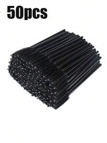 100支/套 一次性水晶睫毛刷，魔杖形睫毛嫁接刷，适用于沙龙和家庭使用，睫毛刷，睫毛夹，睫毛梳，水晶化妆工具（纯黑色） - 彩色 - 查看 13